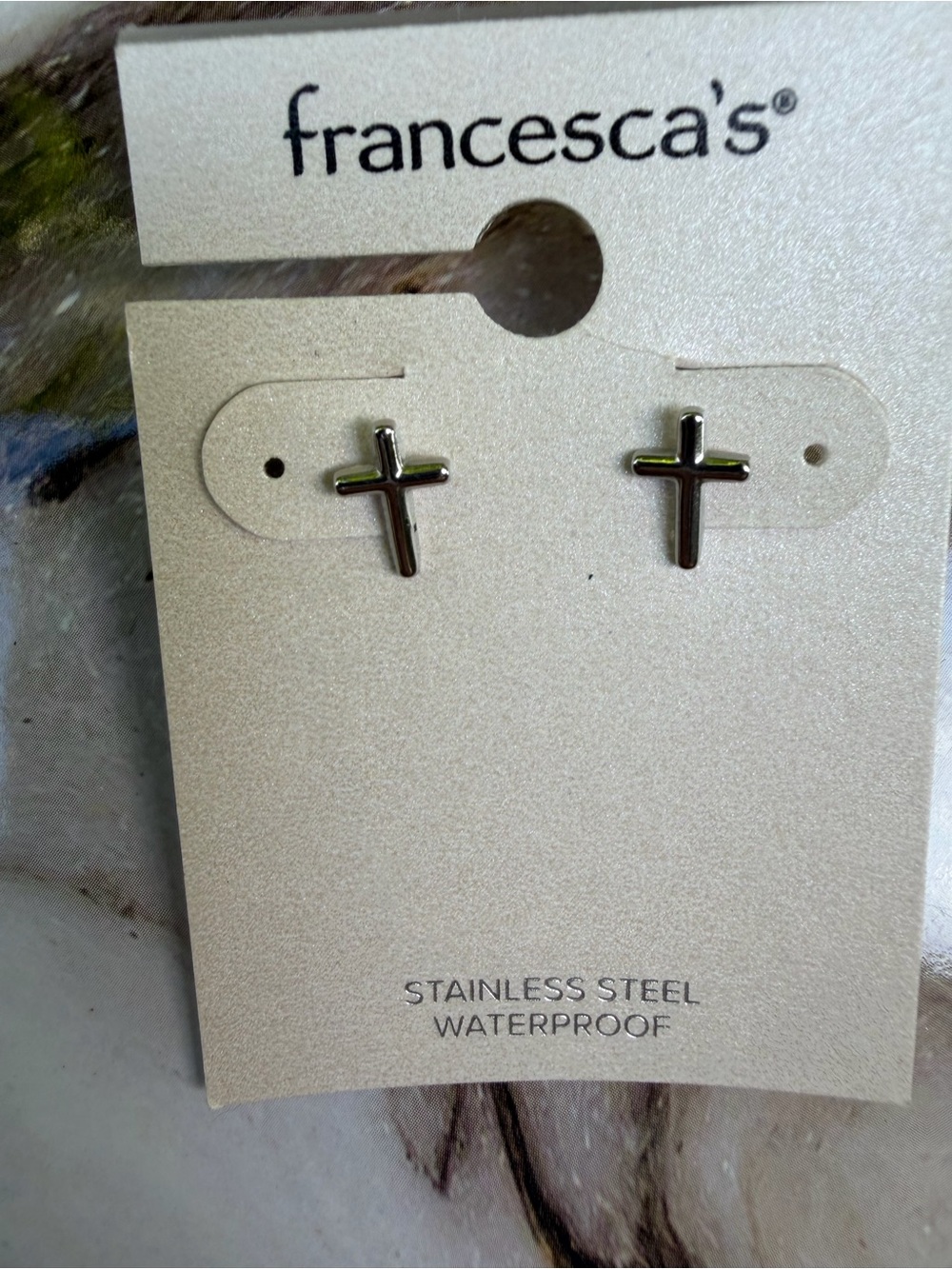 Francesca's Silver Cross Stud Earrings
